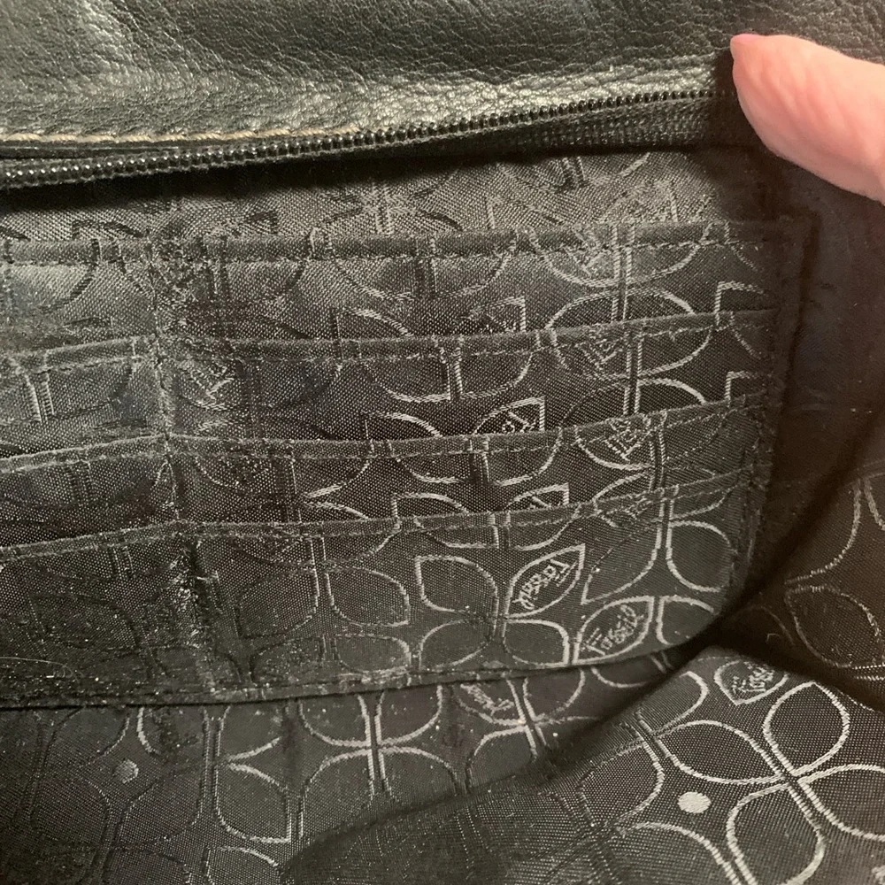 Vintage Black Leather Fossil Shoulderbag